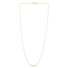 14K Yellow Gold 1.1mm Diamond Cut Cable 24 Chain with Spring Ring