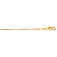 14K Yellow Gold 1.3mm Diamond Cut Cable 16 Chain with Lobster Lock