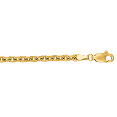 14K Yellow Gold 3.7mm Diamond Cut Cable 24 Chain with Lobster Lock