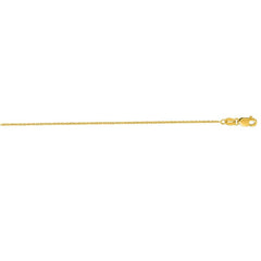 14K Yellow Gold 1.1mm Diamond Cut Cable 18 Chain with Lobster Lock