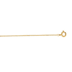 14K Yellow Gold 0.68mm Diamond Cut Cable 18 Chain with Spring Ring Clasp