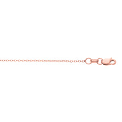 14K Rose Gold 0.87mm Diamond Cut Cable 16 Chain with Lobster Lock