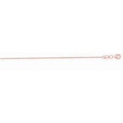 14K Rose Gold 1.1mm Diamond Cut Cable 20 Chain with Lobster Lock