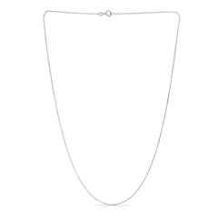 14K White Gold 1.1mm Diamond Cut Cable 20 Chain with Spring Ring
