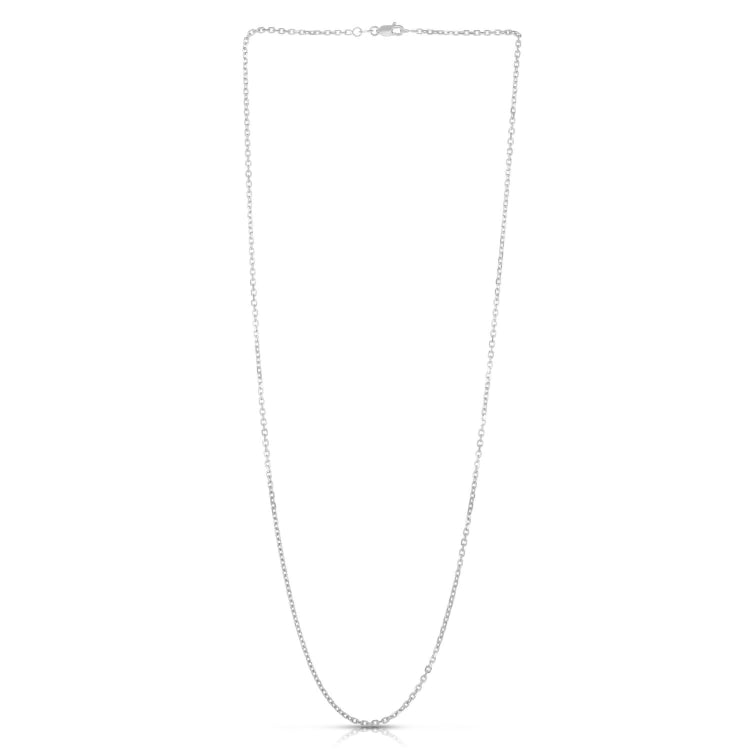 14K White Gold 1.9mm Diamond Cut Cable 22 Chain with Lobster Lock