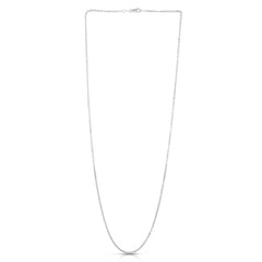 14K White Gold 1.9mm Diamond Cut Cable 22 Chain with Lobster Lock