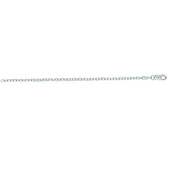14K White Gold 2.3mm Diamond Cut Cable 24 Chain with Lobster Lock