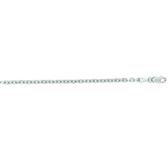 14K White Gold 3.1mm Diamond Cut Cable 20 Chain with Lobster Lock