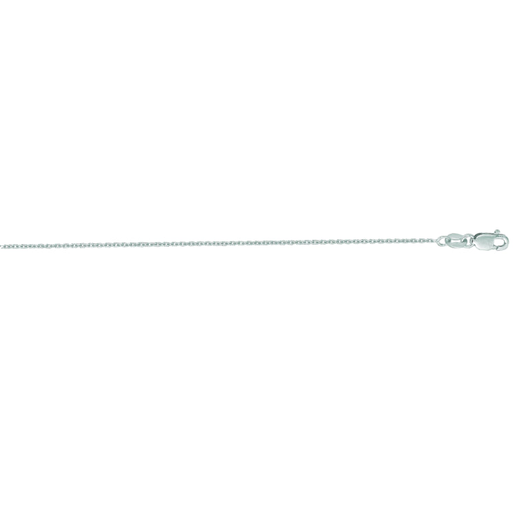 14K White Gold 1.1mm Diamond Cut Cable 24 Chain with Lobster Lock