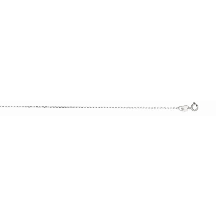14K White Gold 0.87mm Diamond Cut Cable 16 Chain with Spring Ring Clasp