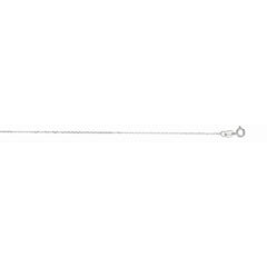 14K White Gold 0.87mm Diamond Cut Cable 16 Chain with Spring Ring Clasp
