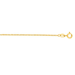14K Yellow Gold 1.2mm Open Cable 18 Chain with Spring Ring Clasp