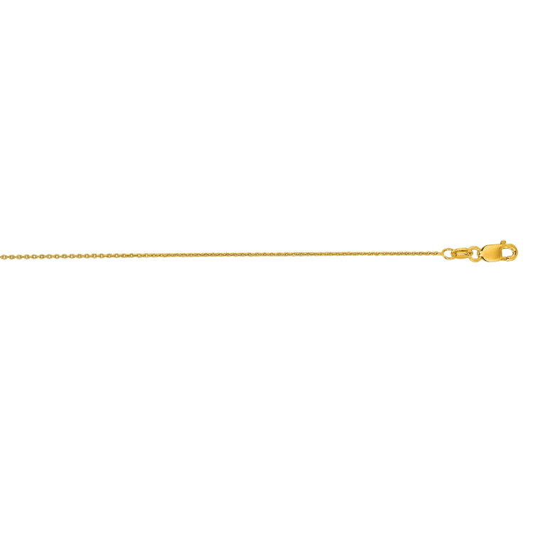 14K Yellow Gold 0.97mm Oval Cable 18 Chain with Lobster Lock