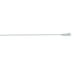 14K White Gold 0.97mm Oval Cable 20 Chain with Lobster Lock