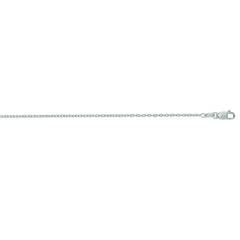 14K White Gold 1.5mm Oval Cable 18 Chain with Lobster Lock