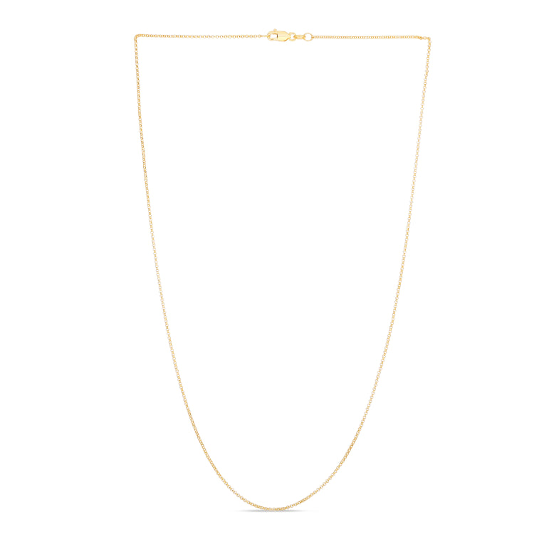14K Yellow Gold 1.1mm Diamond Cut Rolo 18 Chain with Lobster Lock