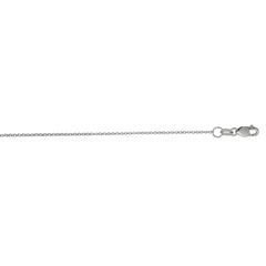 14K White Gold 1.1mm Diamond Cut Rolo 20 Chain with Lobster Lock