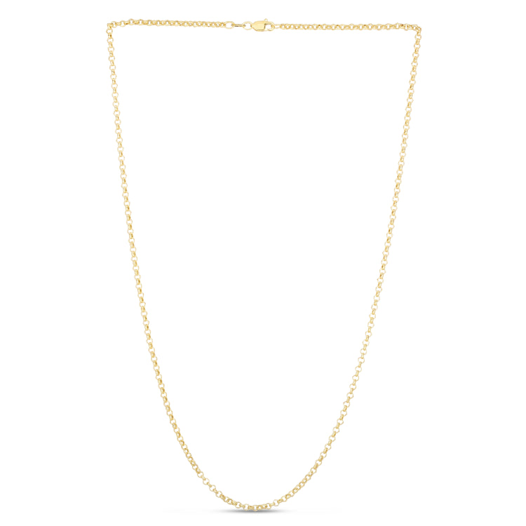 14K Yellow Gold 2.5mm Lite Rolo 30 Chain with Lobster Lock