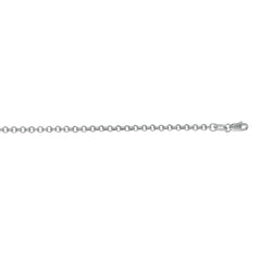 14K White Gold 2.5mm Lite Rolo 16 Chain with Lobster Lock