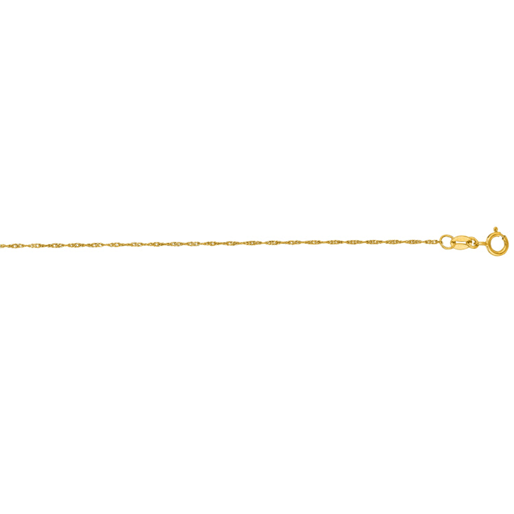 14K Yellow Gold 0.81mm Singapore 16 Chain with Spring Ring Clasp