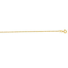14K Yellow Gold 1.1mm Singapore 20 Chain with Spring Ring Clasp