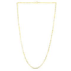 14K Yellow Gold 1.3mm Singapore 10 Chain Anklet with Spring Ring Clasp