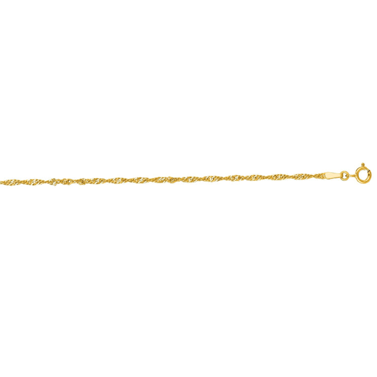 14K Yellow Gold 1.8mm Singapore 20 Chain with Spring Ring Clasp