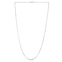 14K White Gold 1.3mm Singapore 18 Chain with Lobster Lock