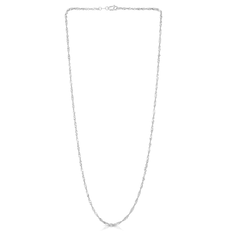 14K White Gold 1.8mm Singapore 18 Chain with Lobster Lock