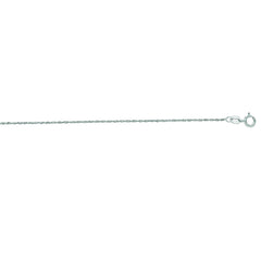 14K White Gold 1.1mm Singapore 16 Chain with Spring Ring Clasp