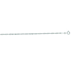 14K White Gold 1.8mm Singapore 18 Chain with Spring Ring Clasp