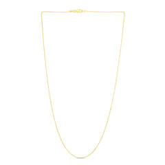 14K Yellow Gold 1.5mm Bead 20 Chain with Lobster Lock