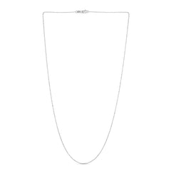 14K White Gold 0.9mm Diamond Cut Bead 20 Chain with Lobster Lock