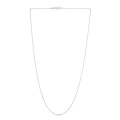 14K White Gold 1.5mm Bead 16 Chain with Lobster Lock