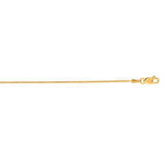 14K Yellow Gold 0.9mm Round Snake 16 Chain with Lobster Lock