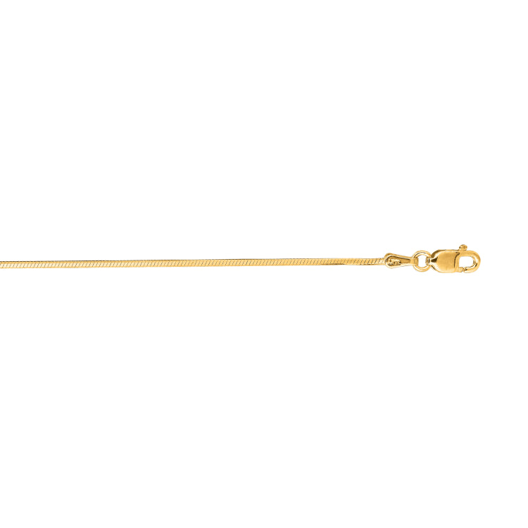 14K Yellow Gold 0.98mm Octagonal Snake 20 Chain with Lobster Lock