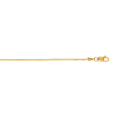 14K Yellow Gold 0.98mm Octagonal Snake 20 Chain with Lobster Lock