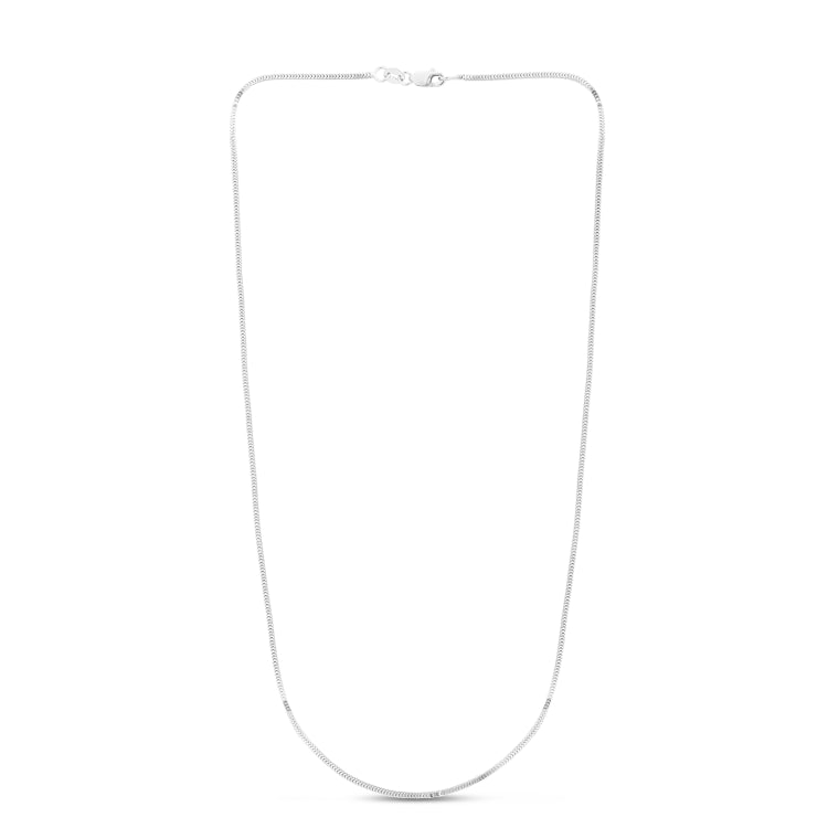 14K White Gold 1.1mm Milano 20 Chain with Lobster Lock