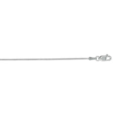 14K White Gold 0.9mm Round Snake 18 Chain with Lobster Lock