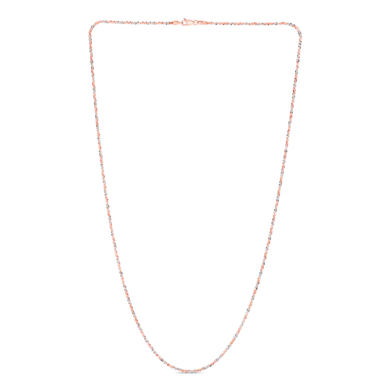 14K Rose Gold 1.5mm Sparkle 18 Chain with Lobster Lock