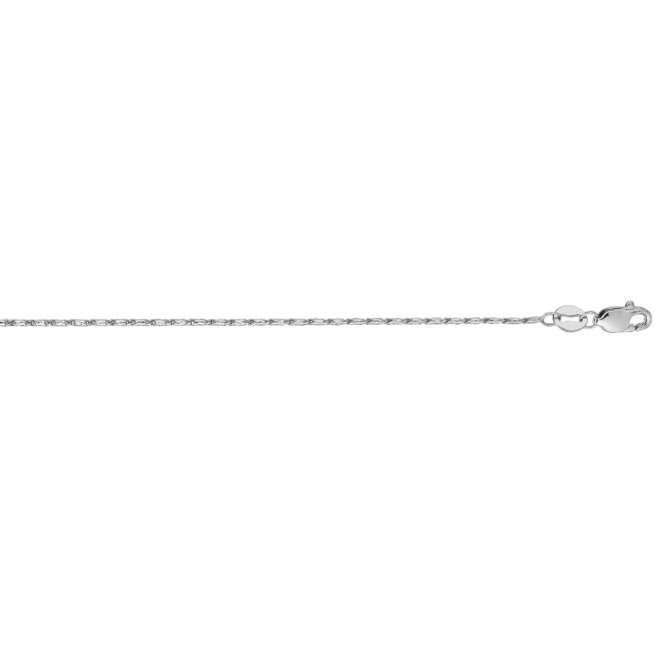 14K White Gold 1mm Lumina 18 Chain with Lobster Lock