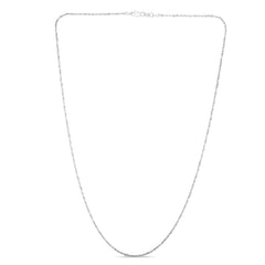 14K White Gold 1.5mm Sparkle 10 Chain Anklet with Lobster Lock