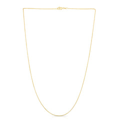 14K Yellow Gold 0.6mm Round Wheat 18 Chain with Lobster Lock