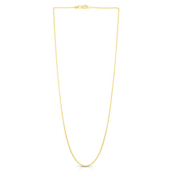 14K Yellow Gold 1mm Round Wheat 20 Chain with Lobster Lock