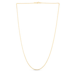 14K Yellow Gold 1.2mm Round Wheat 20 Chain with Lobster Lock