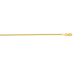 14K Yellow Gold 1.5mm Round Wheat 16 Chain with Lobster Lock