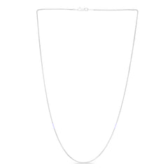14K White Gold 1.2mm Round Wheat 24 Chain with Lobster Lock