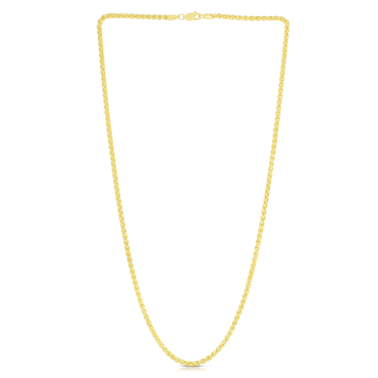 14K Yellow Gold 2.8mm Lite Round Wheat 18 Chain with Lobster Lock