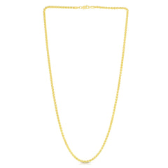 14K Yellow Gold 2.8mm Lite Round Wheat 24 Chain with Lobster Lock