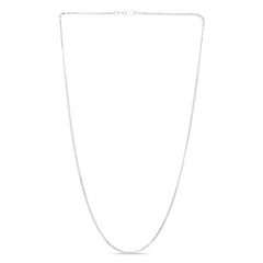 14K White Gold 1.8mm Square Wheat 16 Chain with Lobster Lock